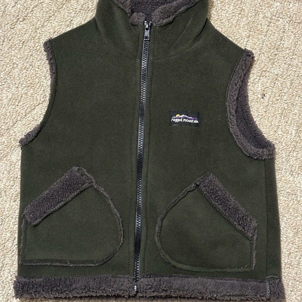 Kids Thick Fleece Vest - Green